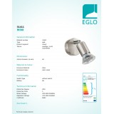 EGLO 31411 | Mini-LED Eglo zidna, stropne svjetiljke svjetiljka elementi koji se mogu okretati 1x GU10 240lm 3000K poniklano mat, krom
