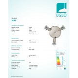 EGLO 31413 | Mini-LED Eglo zidna, stropne svjetiljke svjetiljka elementi koji se mogu okretati 3x GU10 720lm 3000K poniklano mat, krom
