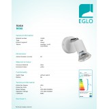 EGLO 31414 | Mini-LED Eglo zidna, stropne svjetiljke svjetiljka elementi koji se mogu okretati 1x GU10 240lm 3000K bijelo, krom