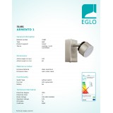 EGLO 31481 | Armento Eglo spot svjetiljka elementi koji se mogu okretati 1x LED 540lm 3000K poniklano mat, crno