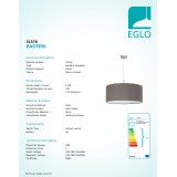 EGLO 31578 | Eglo-Pasteri-A Eglo visilice svjetiljka 1x E27 mat braon, bijelo, poniklano mat