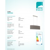 EGLO 31583 | Eglo-Pasteri-A Eglo visilice svjetiljka 2x E27 mat braon, bijelo, poniklano mat