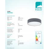 EGLO 31592 | Eglo-Pasteri-G Eglo stropne svjetiljke svjetiljka okrugli 1x LED 950lm 3000K mat sivo, bijelo, poniklano mat
