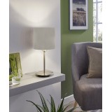 EGLO 31595 | Eglo-Pasteri-T Eglo stolna svjetiljka 40cm sa prekidačem na kablu 1x E27 mat taupe, bijelo, poniklano mat