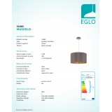 EGLO 31603 | Eglo-Maserlo-CG Eglo visilice svjetiljka okrugli 1x E27 svijetlucavi cappuchino, zlatno, poniklano mat