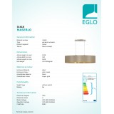 EGLO 31618 | Eglo-Maserlo-TG Eglo visilice svjetiljka 2x E27 taupe, zlatno, poniklano mat
