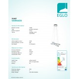 EGLO 31667 | Varazzo Eglo visilice svjetiljka 1x LED 3500lm 4000K krom, učinak kristala