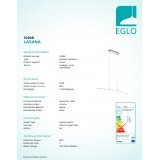 EGLO 32048 | Lasana-1 Eglo visilice svjetiljka 1x LED 1400lm 3000K krom, bijelo