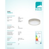 EGLO 32442 | Fueva-1 Eglo zidna, stropne svjetiljke LED panel okrugli 1x LED 2080lm 4000K poniklano mat, opal
