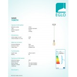 EGLO 32525 | Yorth Eglo visilice svjetiljka 1x E27 poniklano mat