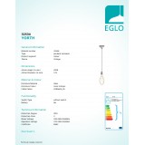 EGLO 32534 | Yorth Eglo visilice svjetiljka 1x E27 antik srebrna
