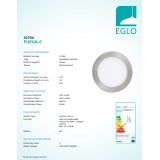 EGLO 32754 | EGLO-Connect-Fueva Eglo ugradbene svjetiljke smart rasvjeta LED panel okrugli jačina svjetlosti se može podešavati, sa podešavanjem temperature boje, promjenjive boje, može se upravljati daljinskim upravljačem Ø170mm 1x LED 1200lm 2700 <-&