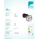 EGLO 32765 | Zapata Eglo spot svjetiljka elementi koji se mogu okretati 1x G9 360lm 3000K crno, jantar