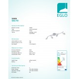 EGLO 32829 | Salto Eglo stropne svjetiljke svjetiljka elementi koji se mogu okretati 4x LED 2560lm + 1x LED 180lm 3000K krom, bijelo, prozirna