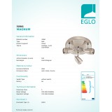 EGLO 32841 | Magnum Eglo zidna, stropne svjetiljke svjetiljka elementi koji se mogu okretati 3x GU10 poniklano mat, krom