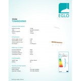 EGLO 33164 | Townshend Eglo visilice svjetiljka 4x E27 bijelo, smeđe