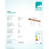 EGLO 33166 | Townshend Eglo stropne svjetiljke svjetiljka 3x E27 bijelo, smeđe
