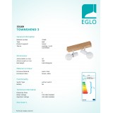 EGLO 33169 | Townshend-3 Eglo spot svjetiljka elementi koji se mogu okretati 2x E27 smeđe, bijelo