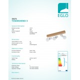 EGLO 33171 | Townshend-3 Eglo spot svjetiljka elementi koji se mogu okretati 3x E27 smeđe, bijelo