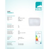 EGLO 33597 | Frania-S Eglo zidna, stropne svjetiljke svjetiljka četvrtast 1x LED 900lm 4000K bijelo, učinak kristala