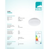 EGLO 33598 | Frania Eglo zidna, stropne svjetiljke svjetiljka okrugli 1x LED 1100lm 4000K bijelo