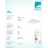 EGLO 33602 | Frania Eglo zidna, stropne svjetiljke svjetiljka četvrtast 1x LED 1100lm 4000K bijelo