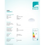 EGLO 33605 | Frania-S Eglo zidna, stropne svjetiljke svjetiljka okrugli 1x LED 1600lm 4000K bijelo, učinak kristala