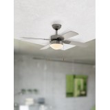 EGLO 35041 | Gelsina Eglo ventilatorska lampa stropne svjetiljke s poteznim prekidačem 1x E14 satenski nikal, srebrno, bijelo