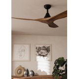 EGLO 35108 | Portsea Eglo ventilator stropne svjetiljke daljinski upravljač timer crno mat, boja oraha