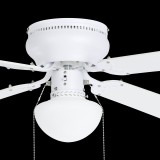 EGLO 35181 | Cagliari Eglo ventilatorska lampa stropne svjetiljke 2x s poteznim prekidačem 1x E27 bijelo mat, boja hrasta, opal