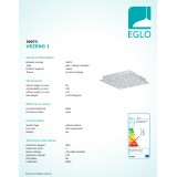 EGLO 39073 | Vezeno-1 Eglo stropne svjetiljke svjetiljka 16x LED 1440lm 3000K srebrno