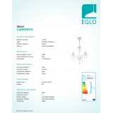 EGLO 39112 | Carpento Eglo luster svjetiljka 3x E14 krom, bijelo, kristal