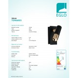 EGLO 39144 | Tomares Eglo spot svjetiljka jačina svjetlosti se može podešavati, elementi koji se mogu okretati 1x LED 480lm 3000K crno, mesing