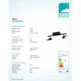 EGLO 39145 | Tomares Eglo spot svjetiljka jačina svjetlosti se može podešavati, elementi koji se mogu okretati 2x LED 960lm 3000K crno, mesing