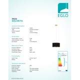 EGLO 39224 | Dolorita Eglo visilice svjetiljka okrugli 3x E27 mesing, crno, zlatno