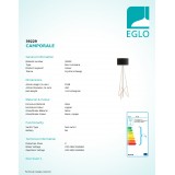 EGLO 39229 | Camporale Eglo podna svjetiljka 154cm sa nožnim prekidačem 1x E27 crveni bakar, crno