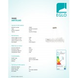 EGLO 39283 | Antelao Eglo visilice svjetiljka jačina svjetlosti se može podešavati 1x LED 5100lm 4000K krom, prozirna