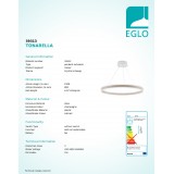 EGLO 39313 | Tonarella Eglo visilice svjetiljka okrugli jačina svjetlosti se može podešavati 1x LED 9120lm 3000K šampanjac žuto, saten