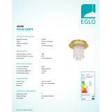EGLO 39398 | Vilalones Eglo stropne svjetiljke svjetiljka jačina svjetlosti se može podešavati 10x LED 5500lm 3000K zlatno, prozirna