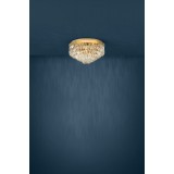 EGLO 39457 | Valparaiso Eglo stropne svjetiljke svjetiljka 8x E14 zlatno, kristal, prozirno