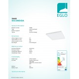 EGLO 39465 | Escondida Eglo stropne svjetiljke svjetiljka četvrtast daljinski upravljač jačina svjetlosti se može podešavati, sa podešavanjem temperature boje 1x LED 4900lm 2700 <-> 6500K bijelo