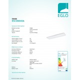 EGLO 39466 | Escondida Eglo stropne svjetiljke svjetiljka oblik cigle daljinski upravljač jačina svjetlosti se može podešavati, sa podešavanjem temperature boje 1x LED 4900lm 2700 <-> 6500K bijelo