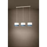 EGLO 39555 | Spaltini Eglo visilice svjetiljka 3x E27 satenski nikal, bijelo, plavo