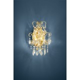EGLO 39604 | Fenoullet Eglo zidna svjetiljka 1x E14 mesing, kristal, prozirno