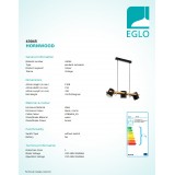 EGLO 43045 | Hornwood Eglo visilice svjetiljka elementi koji se mogu okretati 3x E27 crno, bezbojno, krem