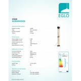 EGLO 43048 | Hornwood Eglo podna svjetiljka 140cm sa prekidačem na kablu elementi koji se mogu okretati 1x E27 crno, bezbojno, krem