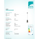 EGLO 43107 | Honeybourne Eglo visilice svjetiljka 1x E27 crno, pocinčana, antik zlato