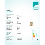 EGLO 43113 | Kirkcolm Eglo visilice svjetiljka 1x E27 satenski nikal, bezbojno