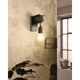 EGLO 43152 | Townshend-4 Eglo zidna svjetiljka 1x E27 braon antik, crno