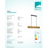 EGLO 43159 | Harborough Eglo visilice svjetiljka 4x E27 crno, bezbojno, smeđe